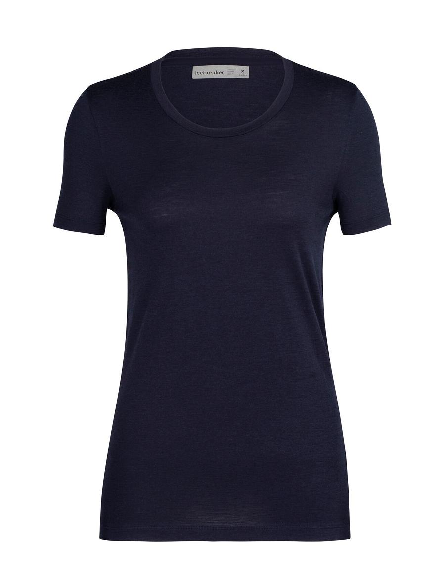 T Shirts Icebreaker Merino Tech Lite II Corta Sleeve Femme Bleu Marine | FR 1577NWYB